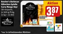 REWE Butcher's Barbecue Hähnchen-Spieße Curry Mango Skyr Angebot