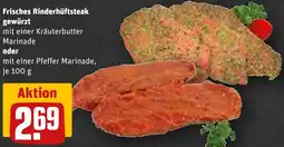 REWE Frisches Rinderhüftsteak gewürzt Angebot