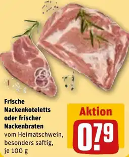 REWE Frische Nackenkoteletts oder frischer Nackenbraten Angebot