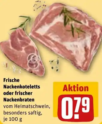 REWE Frische Nackenkoteletts oder frischer Nackenbraten Angebot