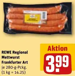 REWE REWE Regional Mettwurst Frankfurter Art Angebot
