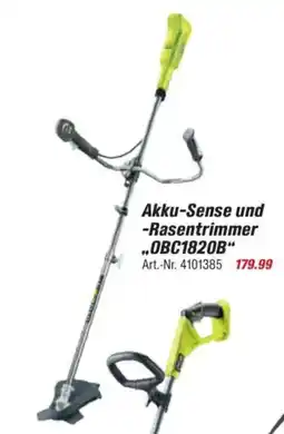 toom Baumarkt RYOBI ONE + Akku-Sense und -Rasentrimmer „OBC1820B" Angebot