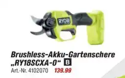 toom Baumarkt RYOBI ONE + Brushless-Akku-Gartenschere ,,RY18SCXA-0" Angebot