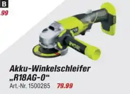 toom Baumarkt RYOBI ONE + Akku-Winkelschleifer "R18AG-0" Angebot