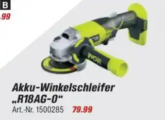 toom Baumarkt RYOBI ONE + Akku-Winkelschleifer "R18AG-0" Angebot