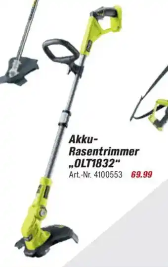 toom Baumarkt RYOBI ONE + Akku- Rasentrimmer „OLT1832" Angebot