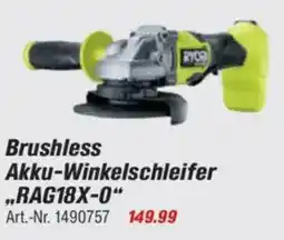 toom Baumarkt RYOBI ONE + Brushless Akku-Winkelschleifer „RAG18X-0" Angebot