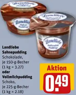 REWE Landliebe Sahnepudding oder Vollmilchpudding Angebot