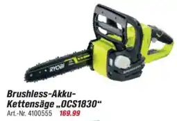 toom Baumarkt RYOBI ONE + Brushless-Akku- Kettensäge „OCS1830" Angebot