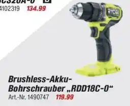 toom Baumarkt RYOBI ONE + Brushless-Akku- Bohrschrauber,,RDD18C-0" Angebot