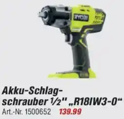 toom Baumarkt RYOBI ONE + Akku-Schlag- schrauber 1/2" „,R181W3-0" Angebot