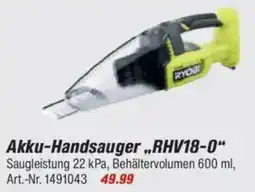 toom Baumarkt RYOBI ONE + Akku-Handsauger „,RHV18-0“ Angebot