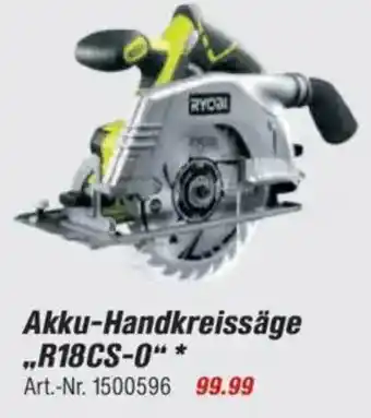 toom Baumarkt RYOBI ONE + Akku-Handkreissäge ,,R18CS-0"* Angebot