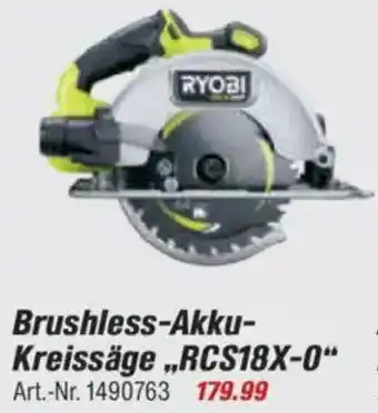 toom Baumarkt RYOBI ONE + Brushless-Akku- Kreissäge „RCS18X-0" Angebot