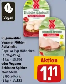 REWE Rügenwalder Veganer Mühlen Aufschnitt oder Veganer Schinken Spicker Angebot