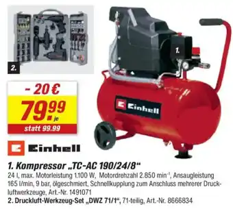 toom Baumarkt Einhell Kompressor ,,TC-AC 190/24/8" Angebot