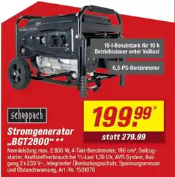 toom Baumarkt scheppach Stromgenerator „BGT2800"** Angebot