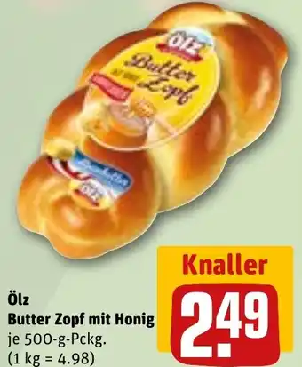 REWE Ölz Butter Zopf mit Honig Angebot