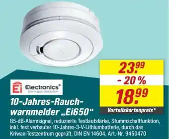toom Baumarkt Ei Electronics 10-Jahres-Rauch- warnmelder.,Ei650" Angebot