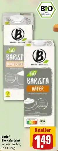 REWE Berief Bio Haferdrink Angebot