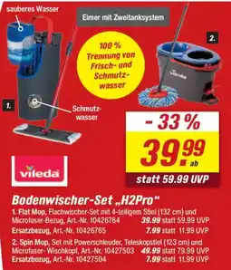 toom Baumarkt vileda Bodenwischer-Set ..H2Pro" Angebot
