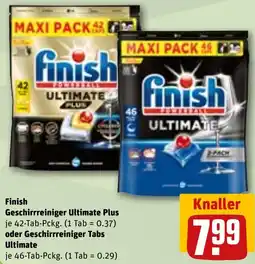 REWE Finish Geschirrreiniger Ultimate Plus oder Geschirrreiniger Tabs Ultimate Angebot