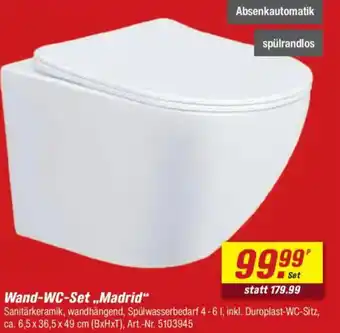 toom Baumarkt Wand-WC-Set „,Madrid" Angebot