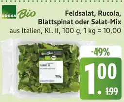 Marktkauf EDEKA Bio Feldsalat, Rucola, Blattspinat oder Salat-Mix Angebot