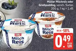 Marktkauf müller Milchreis oder Grießpudding Angebot