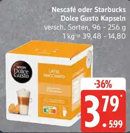 Marktkauf Nescafé oder Starbucks Dolce Gusto Kapseln Angebot