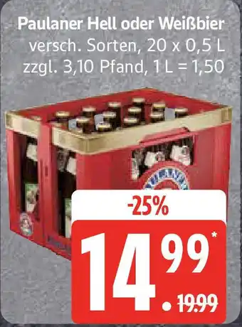 Marktkauf Paulaner Hell oder Weißbier Angebot