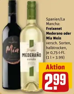 REWE Freixenet Mederano oder Mia Wein Angebot