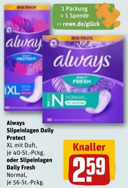 REWE Always Slipeinlagen Daily Protect oder Slipeinlagen Daily Fresh Angebot