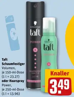 REWE Taft Schaumfestiger oder Haarspray Angebot