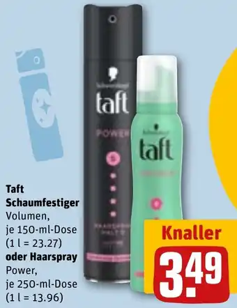 REWE Taft Schaumfestiger oder Haarspray Angebot