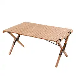 Netto Marken-Discount HUMAN COMFORT Camping Roll Tisch Garten Klapptisch Falt Lamellen Groß Holz 90x60 Angebot