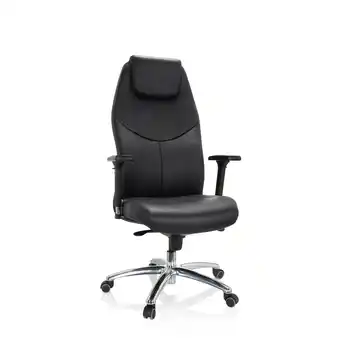 Netto Marken-Discount hjh OFFICE Profi Chefsessel FERRARA Leder mit Armlehnen (höhenverstellbar) Angebot