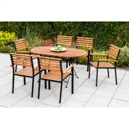 Netto Marken-Discount Merxx Schossgarten Set 7tlg. Klapptisch oval Angebot