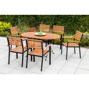 Netto Marken-Discount Merxx Schossgarten Set 7tlg. Klapptisch oval Angebot