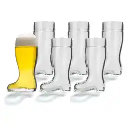 Netto Marken-Discount Stölzle Lausitz Biergläser Stiefel 1000 ml 6er Set Angebot