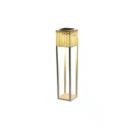 Netto Marken-Discount LED Solarleuchte, Rattan, Bodenplatte, Erdspitz, weiß Angebot