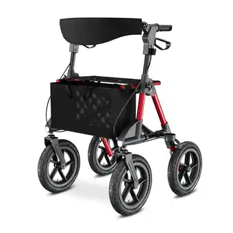 Netto Marken-Discount aktivshop Rollator faltbar und leicht mit Sitz, Outdoor Rollator mit Luftbereifung Angebot