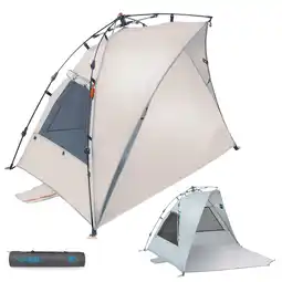 Netto Marken-Discount TERRA NATION Strandmuschel Hare Kohu rPET Automatik Sekunden Strand Zelt UPF50+ Farbe: Blue Angebot