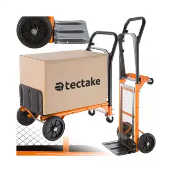 Netto Marken-Discount tectake Sackkarre, 2 in 1, höhenverstellbarer Handgriff, Belastbarkeit 80 kg Angebot