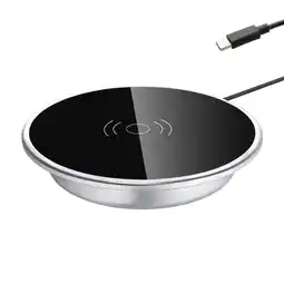 Netto Marken-Discount Qi Einbau Ladegerät 15W, Möbel Wireless Charger, USB-C, Ø 60mm Angebot