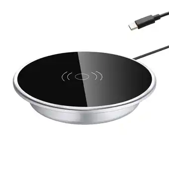 Netto Marken-Discount Qi Einbau Ladegerät 15W, Möbel Wireless Charger, USB-C, Ø 60mm Angebot