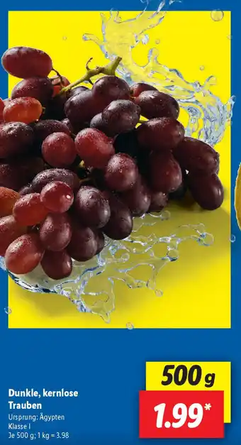 Lidl Dunkle, kernlose Trauben Angebot