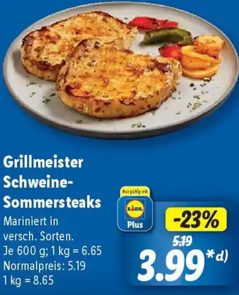 Lidl Grillmeister Schweine Sommersteaks Angebot