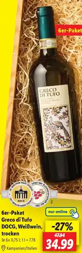 Lidl 6er-Paket Greco di Tufo DOCG, Weißwein, trocken Angebot