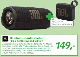 EP JBL Bluetooth-Lautsprecher Flip 7 Tomorrowland Edition Angebot